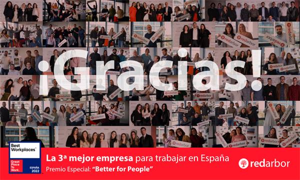 Redarbor, la 3ª mejor empresa para trabajar en España y premio especial “Better for People”.  Los 5 motivos que lo han hecho posible. 
